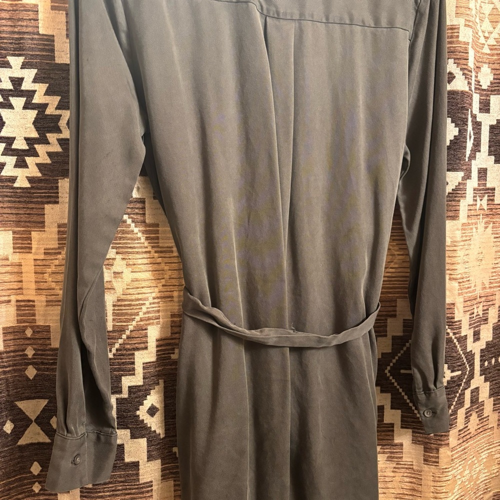 Daily Ritual Olive Button-Front Utility Shirtdress - Picture 7 of 12